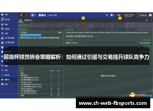 超级杯球员转会策略解析:如何通过引援与交易提升球队竞争力 超级杯球员转会策略解析:如何通过引援与交易提升球队竞争力